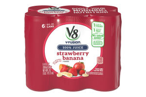 V8 V-Fusion 100% Juice Strawberry Banana - 6 PK