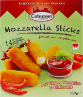 Палички сирні 45% Моцарела з томатом та паприкою Coburger к/у 300г