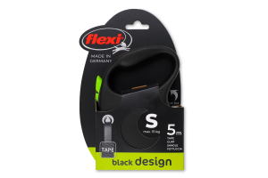 Повідець-рулетка д/собак до 15кг Black Design зелений стрічка р.S 5м Flexi