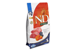 Корм сухой для щенков и беременных сук или кормящих сук с ягненком, тыквой и черникой Mini N&D Farmina м/у 800г