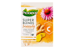 Чай травяной ароматизированный витаминизированный Вербена-ехинацея Immunity Super blends Pickwick к/у 15х1.5г