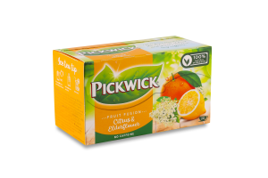 Чай фруктово-травяной ароматизированный Цитрус-бузина Fruit fusion Pickwick к/у 20х2г
