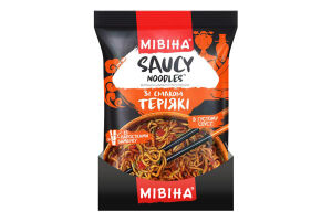 Вермишель быстрого приготовления с ростками бамбука со вкусом Терияки Saucy noodles Мівіна м/у 92.5г