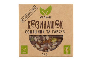 Козинашок з активованим насінням соняшника та гарбуза 50г Вільні