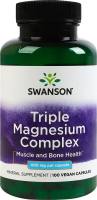Добавка дієтична вегетаріанські капсули 400мг Комплекс з потрійним магнієм Swanson 100шт
