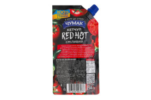 Кетчуп с острым перцем халапеньо пастеризованный Red Hot Чумак д/п 250г
