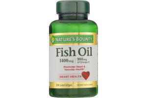 Nature's Bounty Fish Oil 1400mg Coated Softgels - 39 CT