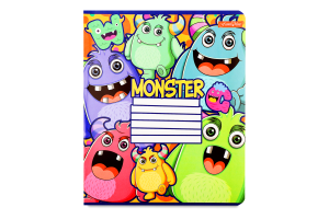 Зошит Монстрики лінія неон покриття УФ-лак 12аркушів Тетрада