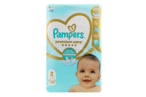 Подгузники для детей 4-8кг 2 Premium Care Pampers 68шт