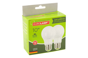 Лампа світлодіодна 10W E27 4000K Eurolamp 2шт