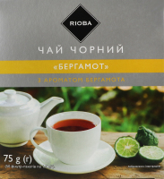 Чай чорний байховий дрібний з ароматом бергамота Бергамот Rioba к/у 50х1.5г