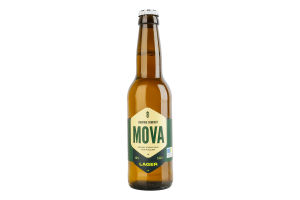 Пиво 0.33л 4.6% світле нефільтроване непастеризоване Lager Mova brewing co пл