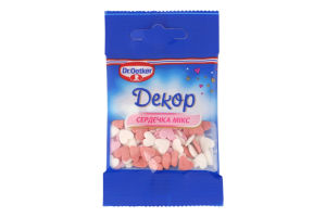 Посыпка сахарная декоративная Сердечки микс Dr.Oetker м/у 10г