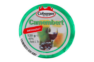 Сыр 45% без лактозы Camembert Coburger м/у 125г