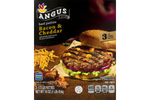 Ahold Angus Beef Patties Bacon & Cheddar - 3 CT