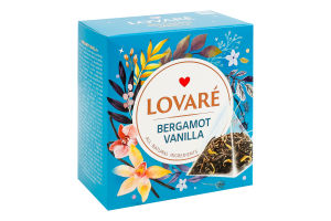 Чай черный цейлонский листовой байховый с ароматом ванили и бергамота Бергамот ваниль Lovare к/у 15х2г