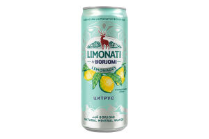 Лимонад грузинський сильногазований соковий пастеризований Цитрус Limonati Borjomi з/б 330мл