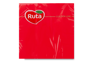 Серветки паперові 3-х шарові червоні 325х325мм Golden line Ruta 20шт