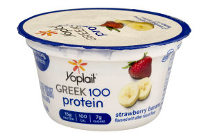 Yoplait Greek 100 Protein Fat Free Yogurt Strawberry Banana