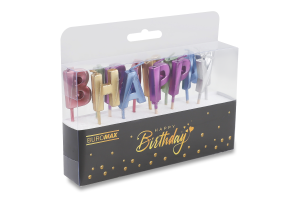 Набір свічок Buromax Happy Birthday асорті