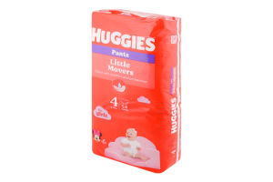 Трусики-подгузники для девочек 9-14кг 4 Little Movers Pants Huggies 52шт