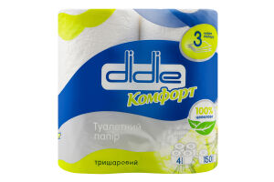 Туал. папір Didie 4 шт. Комфорт Білий 3-х шар.