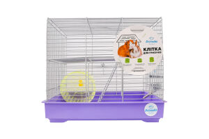 Клітка д/гризунів Міккі фіолетова хром з колесом 37*25*30см Природа