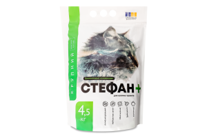 Наповнювач д/котячого туалету бентонітовий крупний 4,5кг Стефан