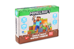Фарби гуашеві Minecraft 12кольорів 20мл Yes