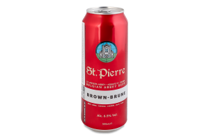 Пиво 0.5л 6.5% темне фільтроване пастеризоване Brune St. Pierre з/б