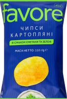 Чипси Favore зі смаком сметани та зелені