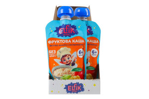 Каша фруктовая для детей от 6мес гомогенизированная стерилизованная Яблоко-манго-мультизлак Elfik Magic д/п 110г