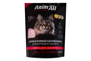 Наполнитель для кошачьего туалета силикагелевый Розовый сапфир AnimАll 3.8л
