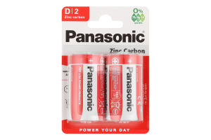 Елемент живлення D R20 сольовий 2шт блістер Панасонік