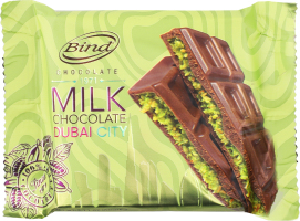 Шоколад Dubai молочний з фісташкою та тістом кадаїфі 60г Bind