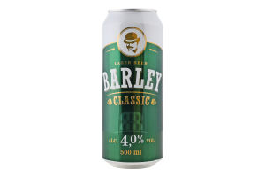 Пиво 0.5л 4% светлое фильтрованное пастеризованное Classic Barley ж/б