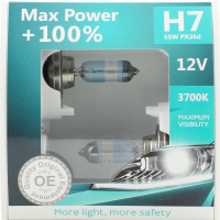 Лампа галогенова Max Power H7 12V 55W 2шт Brevia