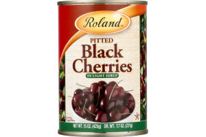 Roland Pitted Black Cherries in Light Syrup