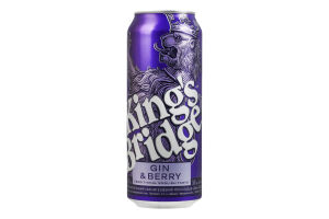 Напиток слабоалкогольный 500мл 7% сильногазированный Gin&Berry King's Bridge ж/б
