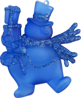 Підвіска новорічна Сніговик синя 10*9см КМ