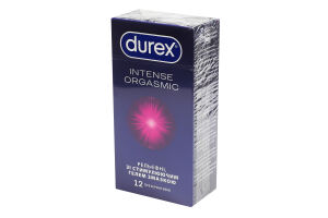 Презервативи латексні рельєфні зі стимулюючим гелем-змазкою Intense orgasmic Durex 12шт