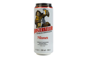 Пиво 0.5л 4.9% Pilsener Klosterkeller ж/б