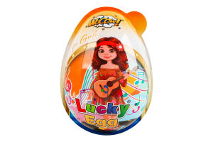 Яйцо пластиковое для девочки с конфетами и сюрпризом Lucky egg Wooow п/у 80г в ассорт