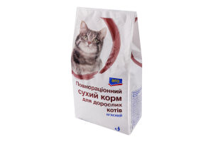 Корм сухий повнораціонний для дорослих котів М'ясний Aro м/у 2.5кг