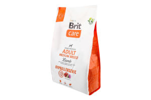 Корм сухий полнораціонний для дорослих собак Lamb Hypoallergenic Adult Medium Breed Care Brit 3кг