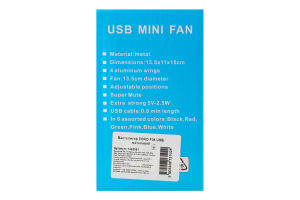 Вентилятор настільний USB метал XoKo