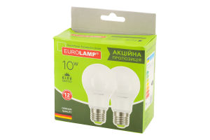 Лампа світлодіодна 10W E27 4000K Eurolamp 2шт