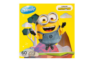 Серветки косметичні 3-х шарові Міньйони Smile 60шт