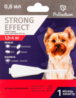 Краплі д/собак від 1,5 до 4кг Стронг Ефект протипаразитні 0,8мл Палладіум