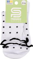 Шкарпетки Premier socks вис рюш чорн горох р22-24